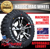 14" HT Holden Pattern Havoc Trailer Caravan Mag Wheel Rim & 185R14 LT CF3000 Mud Tyre