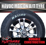 16X7" 6 Stud Havoc Caravan Trailer Alloy Mag Rim & 225/75R16 LT RA1100 AT TYRE