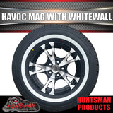 14" Trailer Caravan Suit Ford Havoc Alloy Mag Wheel Rim & 195R14C Whitewall Tyre