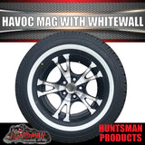 14" Caravan Trailer Havoc Alloy Mag & 185R14C Whitewall Tyre suit Ford Pattern.