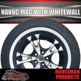 14" Caravan Trailer Havoc Alloy Mag & 185R14C Whitewall Tyre suit Ford Pattern.