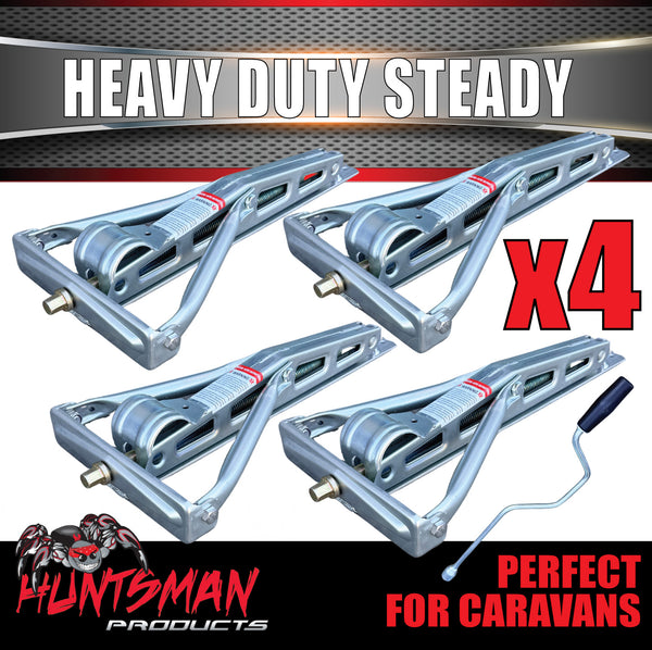4x Extra Heavy Duty RV Caravan Trailer Parking Stabiliser Support Legs & Handle
