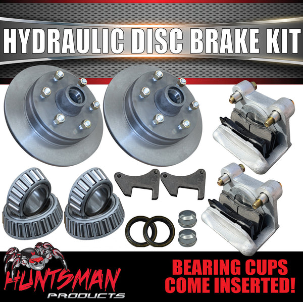 12" Trailer Caravan 6 Stud Hydraulic Disc Brake Kit. Stainless Steel Pistons