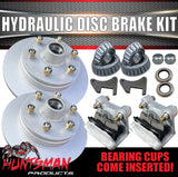 12" Trailer Caravan Dacromet 6 Stud Hydraulic Disc Brake Kit. Stainless Steel Pistons