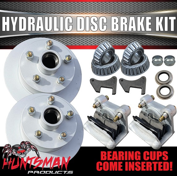 10" Boat Trailer Caravan Hydraulic Disc Brake Kit. Galvanised Dacromet Discs & Calipers