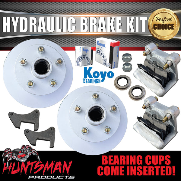 10" 5 Stud Trailer Caravan Marine Grade Hydraulic Disc Brake Kit With Japanese Koyo Bearings
