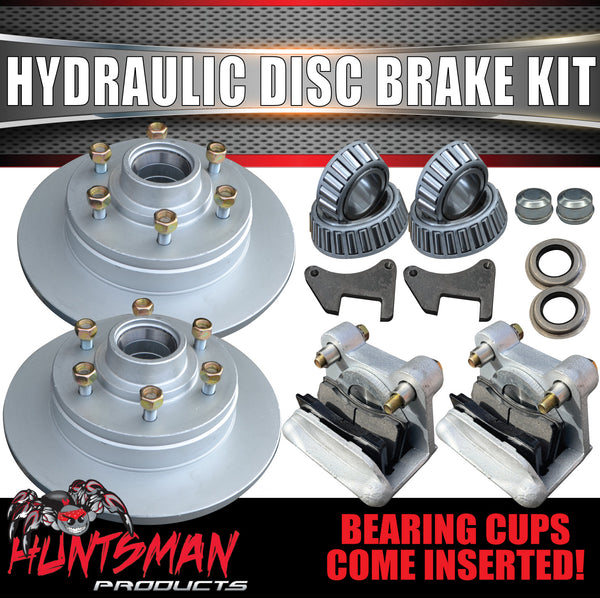 12" Parallel 1600Kg Trailer Caravan 6 Stud Hydraulic Disc Brake Kit. Stainless Steel Pistons