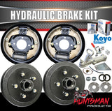 9" Trailer Caravan Hydraulic Drum Brake + Coupling & Fitting Kit. Koyo Bearings