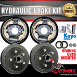 9" Trailer Caravan Hydraulic Drum Brake Kit + Japanese Koyo Bearings. 5 & 6 Stud Available
