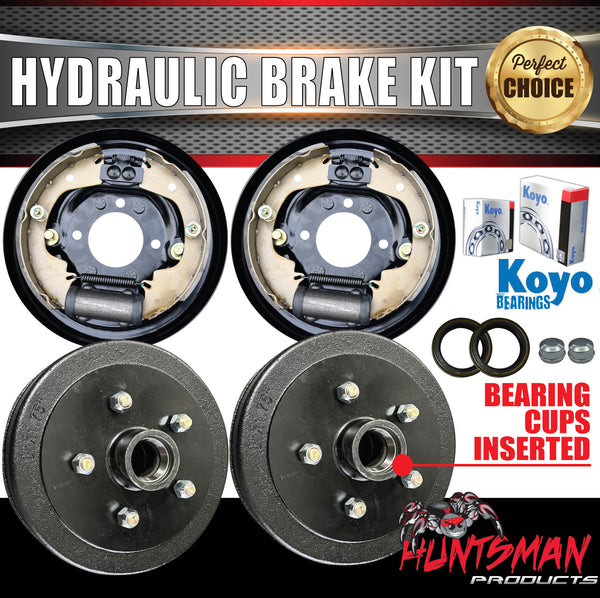 9" Trailer Caravan Hydraulic Drum Brake Kit + Japanese Koyo Bearings. 5 & 6 Stud Available