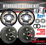 9" Trailer Caravan Hydraulic Drum Brake Kit + Japanese Koyo Bearings & Brake Mounts
