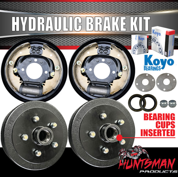 9" Trailer Caravan Hydraulic Drum Brake Kit + Japanese Koyo Bearings & Brake Mounts