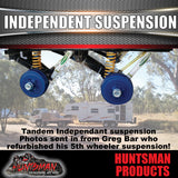 TANDEM 4500KG INDEPENDENT TRAILER CARAVAN SUSPENSION. IRONMAN SHOCK & COIL