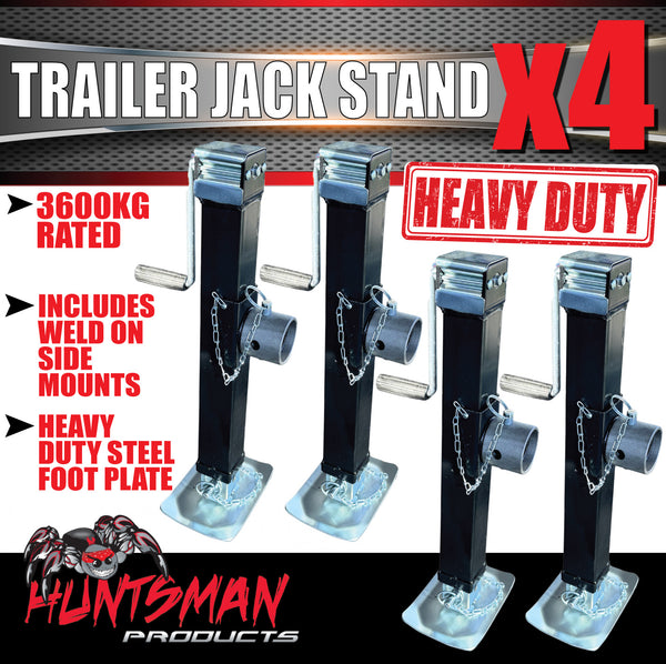 4x Canopy Trailer Caravan Jack Stands 3600kg Rated Heavy Duty 600mm Extension