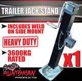 1x Canopy Trailer Caravan Jack Stand 3600kg Rated With Mount Hinge.  Heavy Duty 600mm Extension