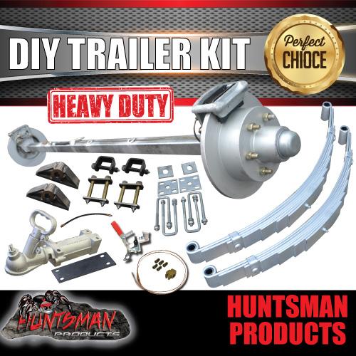 DIY 2000KG BOAT TRAILER KIT. L/C 12" HYDRAULIC DISC. EYE TO EYE SPRINGS