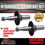DIY Trailer 1400Kg Hydraulic Drum Braked Kit. Eye to Eye Springs Machined Stubs