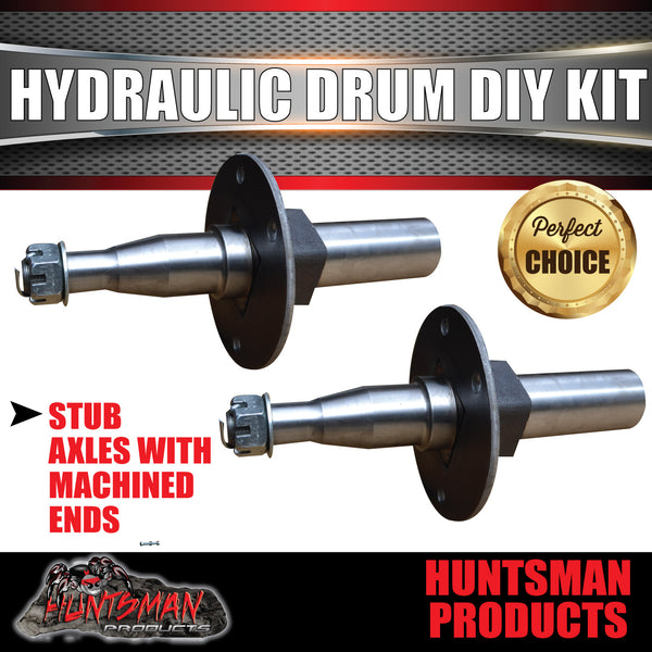 1400Kg Single Axle Trailer Kit. Hydraulic Drum Brakes. Eye to Eye Shackle Springs. Machined Stub Axles