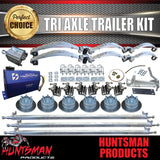 DIY 4200Kg Tri Axle Hydraulic Disc Boat trailer Kit Dacromet Springs, Hydrapro, Axles 64" - 77"