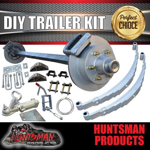 DIY 2000KG Caravan Boat Trailer Kit. Eye To Eye Springs L/C 12" Mechanical Disc Brakes