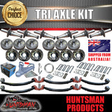 DIY 4500Kg Tri Axle Trailer Caravan Kit 12" Electric Brakes. Machined Stub Axles