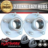 2X 2 Tonne 5 Stud Landcruiser Stud Pattern Trailer Hubs 5/150 pcd 2000kg Bearings