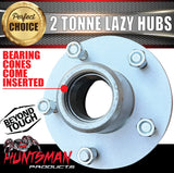 2X 2 Tonne 5 Stud Landcruiser Stud Pattern Trailer Hubs 5/150 pcd 2000kg Bearings