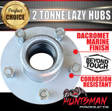 2X 2 Tonne 5 Stud Landcruiser Stud Pattern Trailer Hubs 5/150 pcd 2000kg Bearings