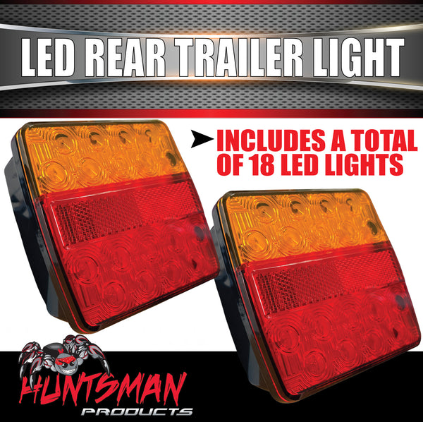 Huntsman LED Rear Combination Trailer Light Surface Mount 105x100mm 18 LED's Per Lamp !!