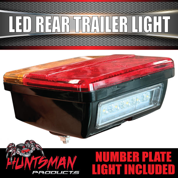 Huntsman LED Rear Combination Trailer Light inc Number Plate 105x100mm 12V 24 LED's !!