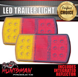 Huntsman 12 Volt LED Rear Rectangle Combination Trailer Light + Number Plate 150x80mm ADR