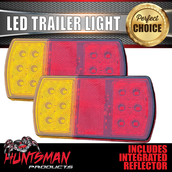 Huntsman 12 Volt LED Rear Rectangle Combination Trailer Light Surface Mount 150x80mm ADR