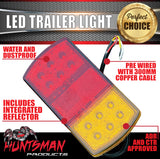 Huntsman 12 Volt LED Rear Rectangle Combination Trailer Light + Number Plate 150x80mm ADR