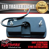 Huntsman 12 Volt LED Rear Rectangle Combination Trailer Light + Number Plate 150x80mm ADR