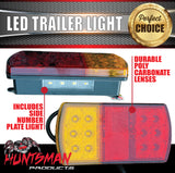 Huntsman 12 Volt LED Rear Rectangle Combination Trailer Light + Number Plate 150x80mm ADR