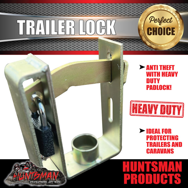 Heavy Duty Universal Tow Ball Trailer Caravan Coupling Lock Hitch + Lock & Keys
