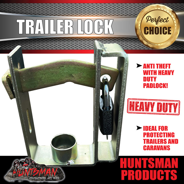Heavy Duty Universal Tow Ball Trailer Caravan Coupling Lock Hitch + Lock & Keys
