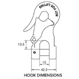 2 x 13mm 3500Kg ATM Mawby Hook Trailer Safety Chain Coupling AS4177.4