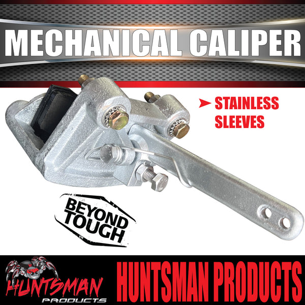 1x Trailer Caravan Galvanised Mechanical Disc Brake Caliper with Stainless Bolts & Stainless Sleeves
