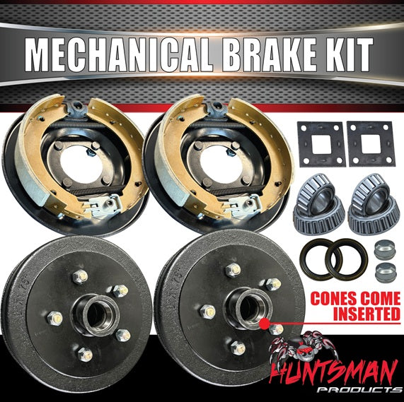 9" Trailer Caravan Mechanical Drum Brake Kit. 5 & 6 Stud Pattern Available