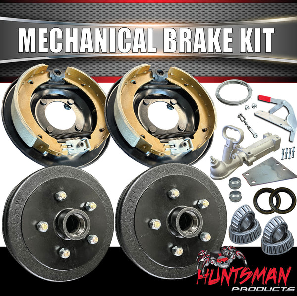 9" Trailer Caravan Mechanical Drum Brake Kit + Coupling & Fitting Kit 5 & 6 Stud Available