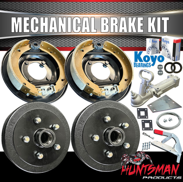 9" Trailer Caravan Mechanical Drum Brake + Coupling + Fitting Kit. koyo Japanese Bearings