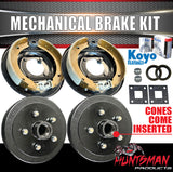 9" Trailer Caravan Mechanical Drum Brake Kit With Japanese Koyo Bearings. 5 & 6 Stud Available