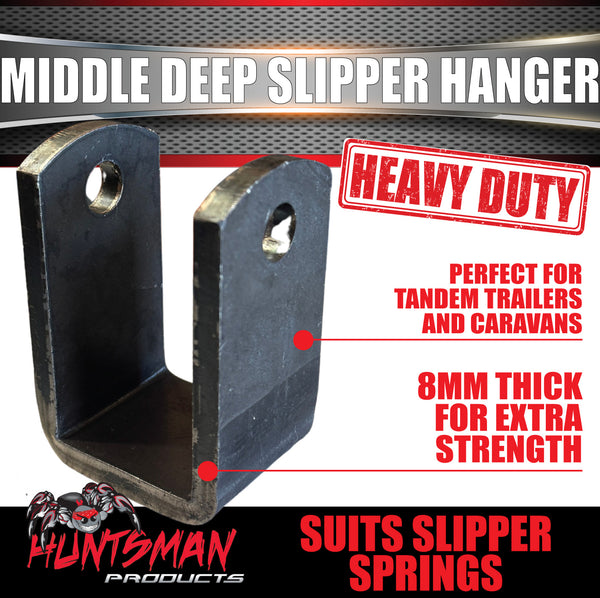 Middle Deep Trailer Slipper Spring Hanger Suit 45mm Wide Springs. 8mm Thick!