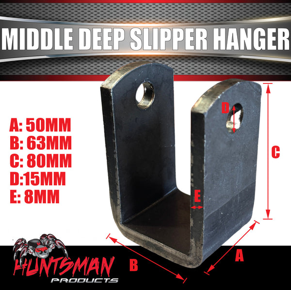 Middle Deep Trailer Slipper Spring Hanger Suit 45mm Wide Springs. 8mm Thick!