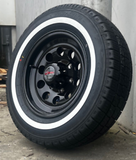 15" 6 Stud Trailer Caravan Baby Mongrel Mag Wheel & 205/70R15C Whitewall Tyre