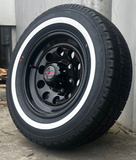 15" 6 Stud Trailer Caravan Baby Mongrel Mag Wheel Rim & 195R15C Whitewall Tyre