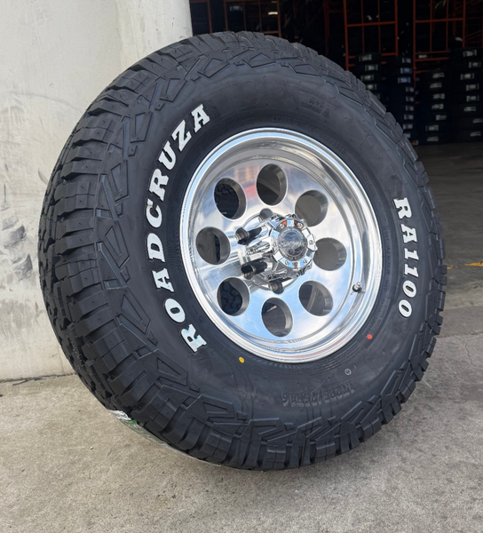 15x8 Polished Mongrel Mag Rim 6/139.7 PCD & 31x10.5R15 LT Roadcruza RA1100 A/T Tyre