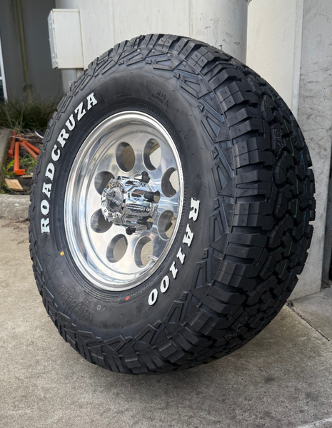 15x8 Polished Mongrel Mag Rim 6/139.7 PCD & 31x10.5R15 LT Roadcruza RA1100 A/T Tyre