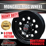 15x6 Trailer Caravan 6 Stud Baby Mongrel Alloy Mag Wheel.